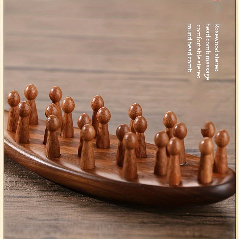 2025 New Handle Meridian Massage Comb Thickened Solid Wood Inserted Tooth Sandalwood Comb