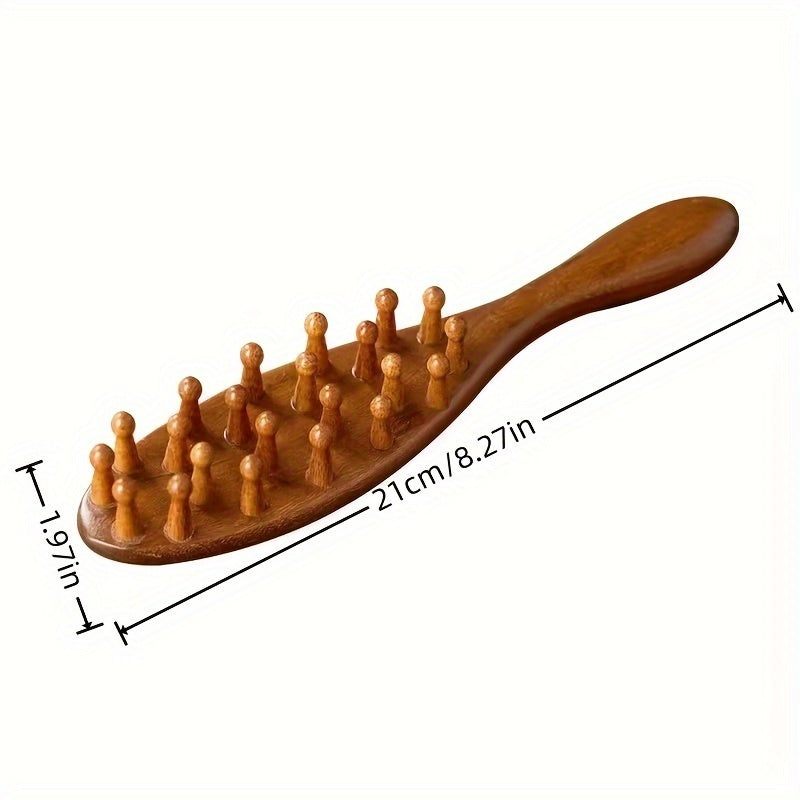 2025 New Handle Meridian Massage Comb Thickened Solid Wood Inserted Tooth Sandalwood Comb